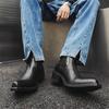 Neue spitze Plateau-Chelsea-Boots Retro-Zaubererstiefel Herren-Martinstiefel 66629-J
