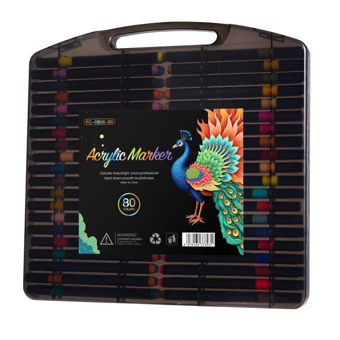 Akrylový fix s měkkým hrotem Black Box - Rychleschnoucí, Vrstvitelný, Nekrvácí, Ideální pro dětské DIY umění a graffiti malbu.