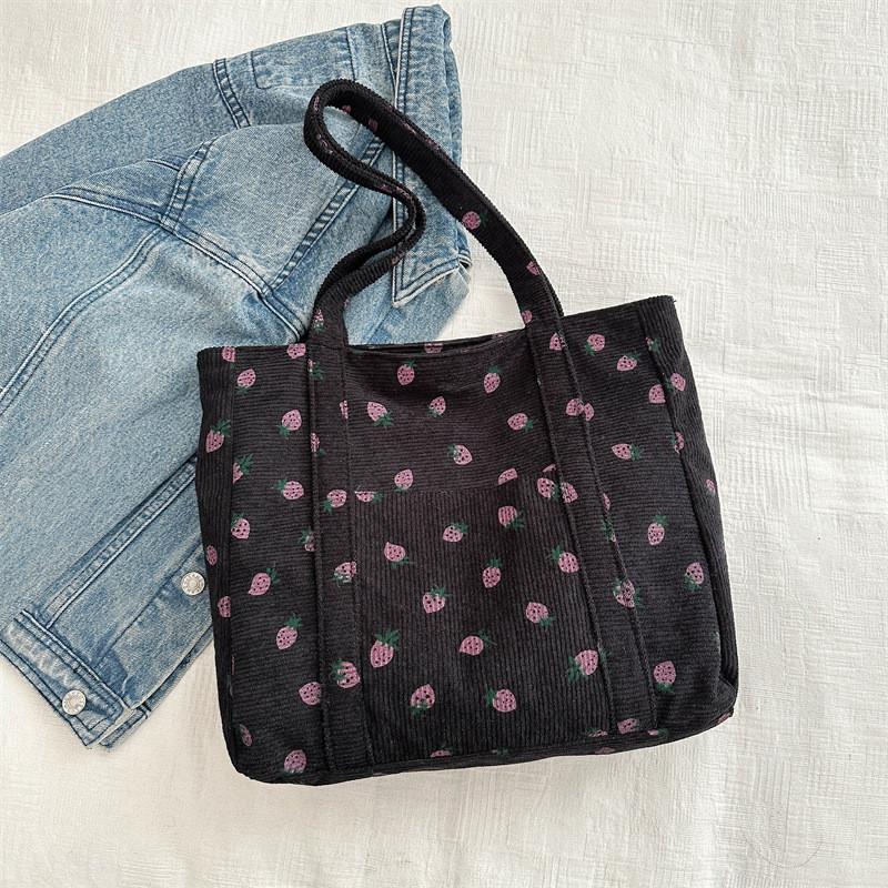 Trendy Street Canvas Tote Bag 2024 Spring New Large Capacity Minimalist Fashion Academy Style Handbag