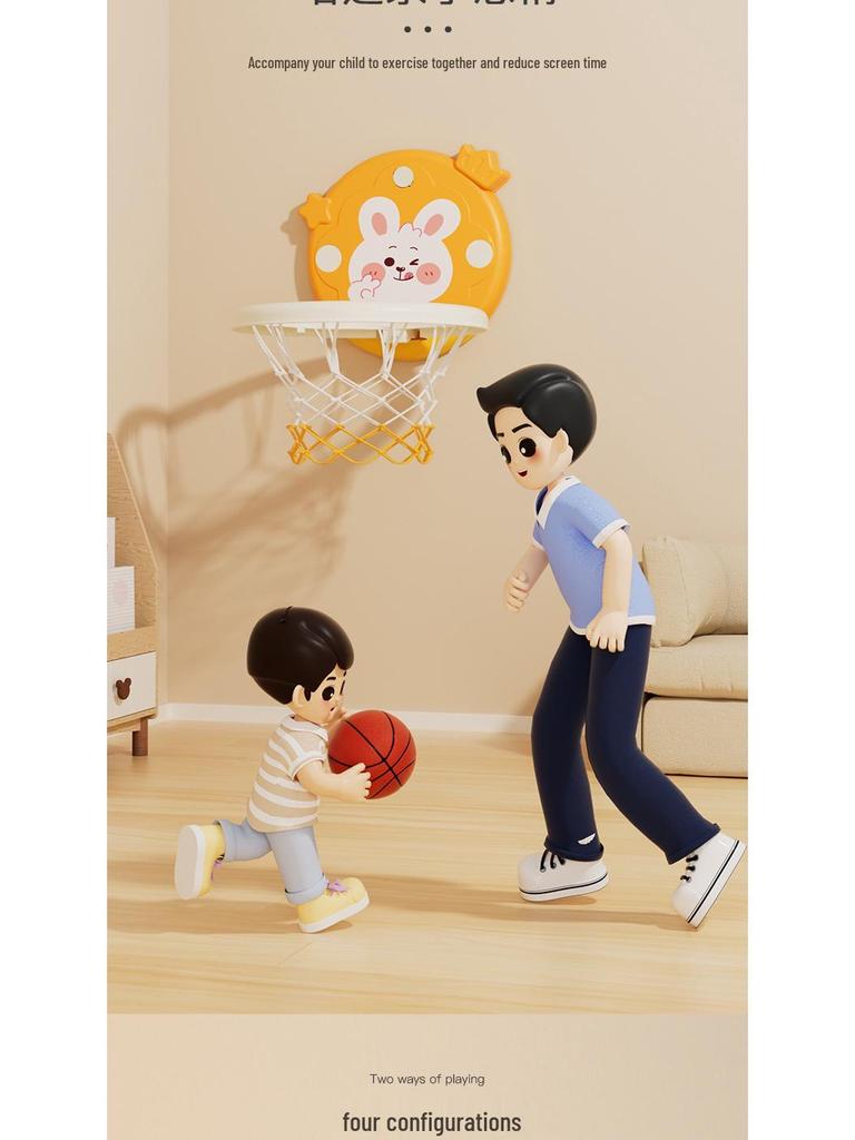 Foldable Indoor Basketball Hoop Toy for Kids - Scoring and Storage