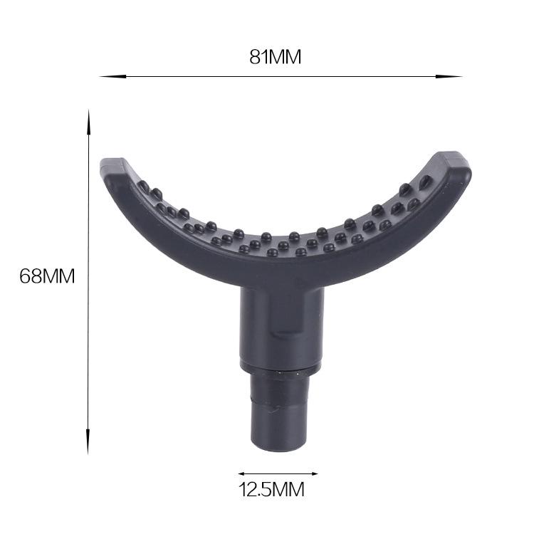 12.5mm Muscle Relaxer Fascia Gun Head: Metal & ABS PP Home Fitness Massage Stick Accessory.