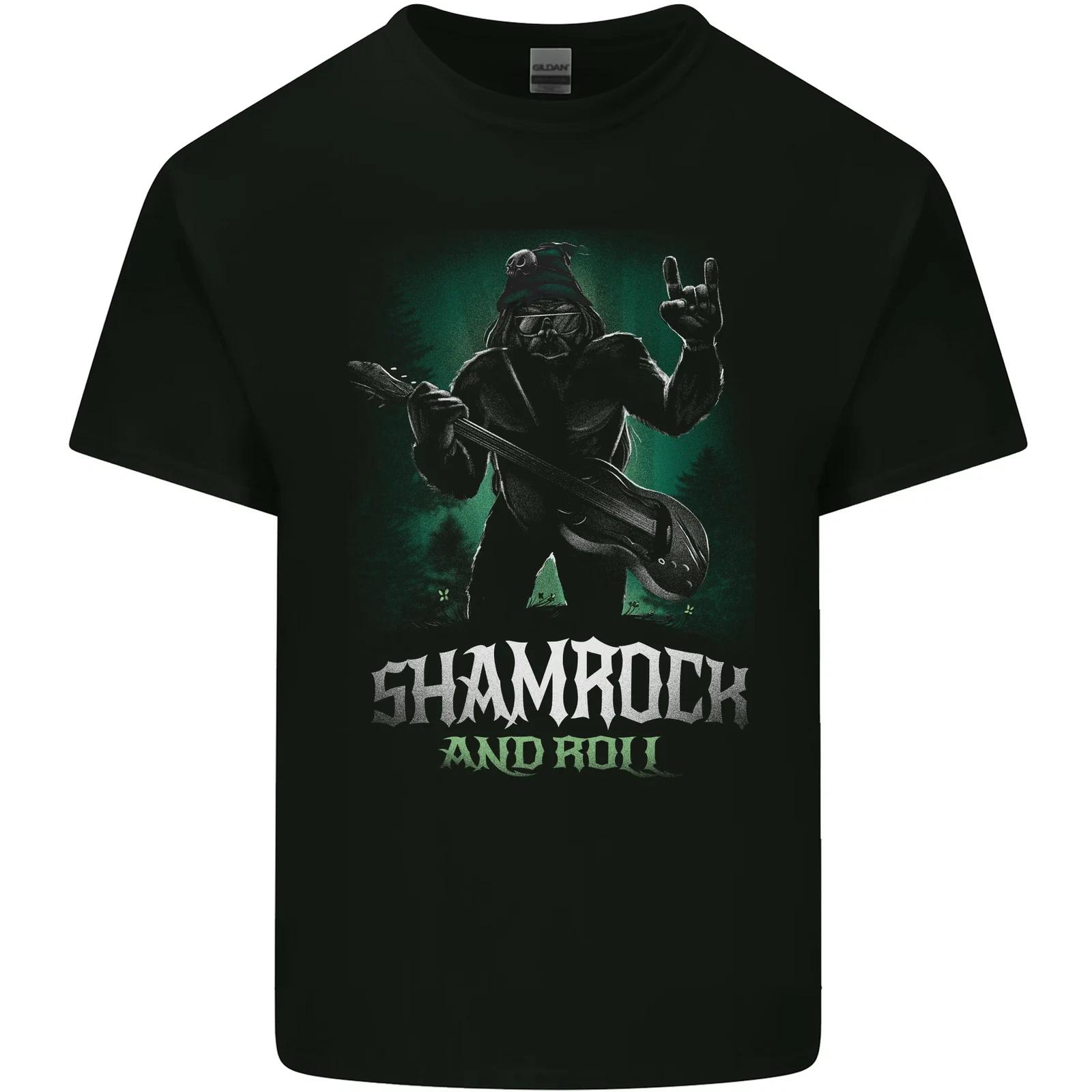 Bigfoot Shamrock n Roll Funny St Patricks Day Kids T-Shirt Childrens 2XL