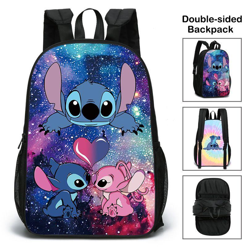 Lilo And Stitch Duplex Backpack Lightweight And Durable Schoolbag For Kids And Students