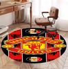 Manchester United F.C Pattern Round Rug, Indoor/Outdoor Mat, for Picnic, Gameroom, Bedroom, Office, Living Room, Home Decor Carpet, Birthday Gift
