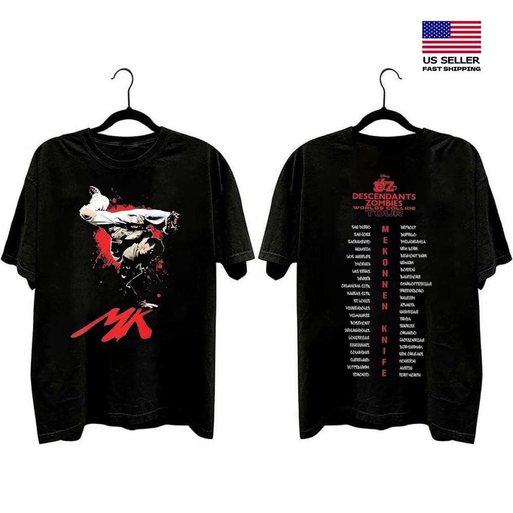 Apparel Descendants Zombies Worlds Collide Tour 2025 Tee Mekonnen Knife Unisex T-Shirt S