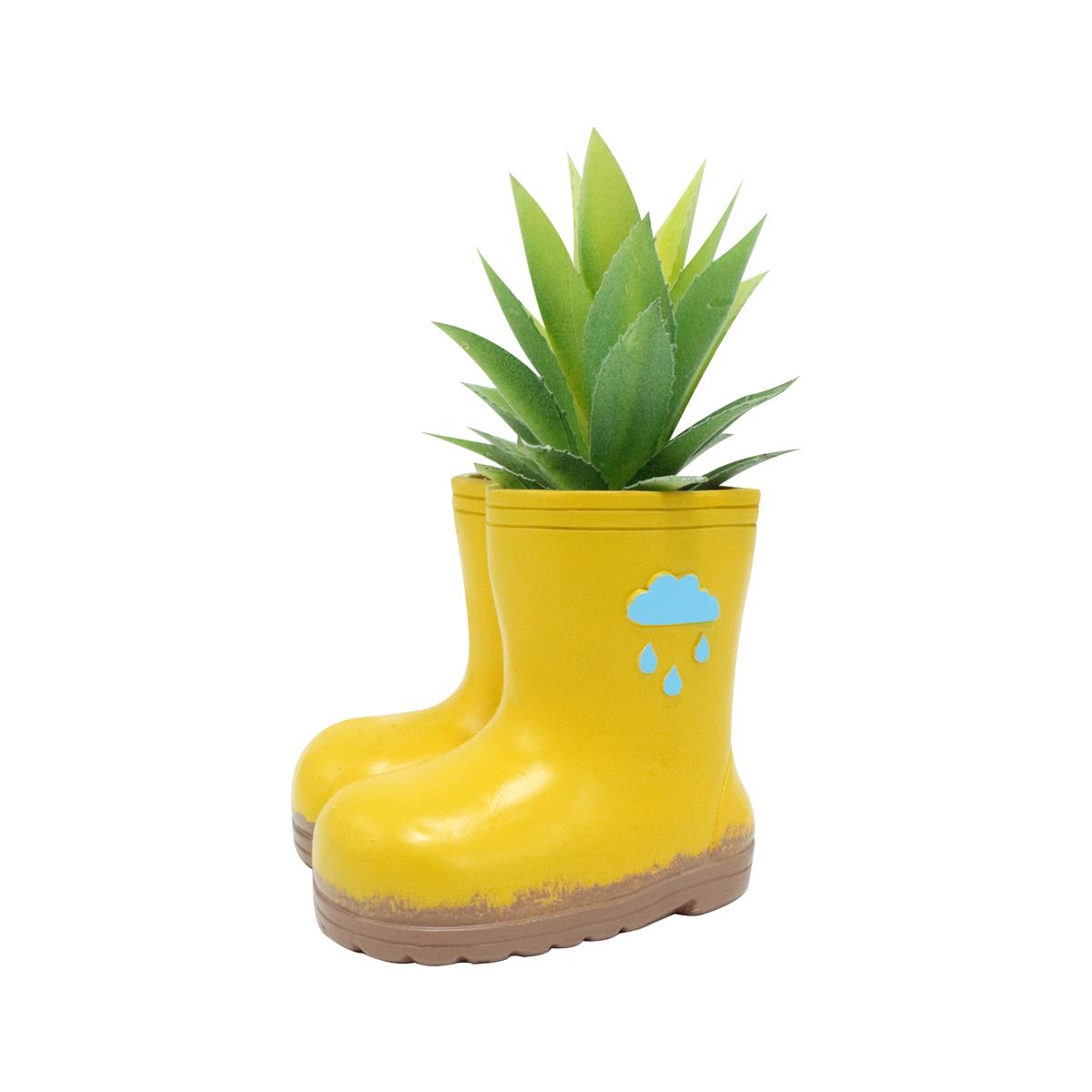 

1pc garden micro landscape, boot shaped flowerpot, office pen holder, pure handmade resin crafts жёлтый