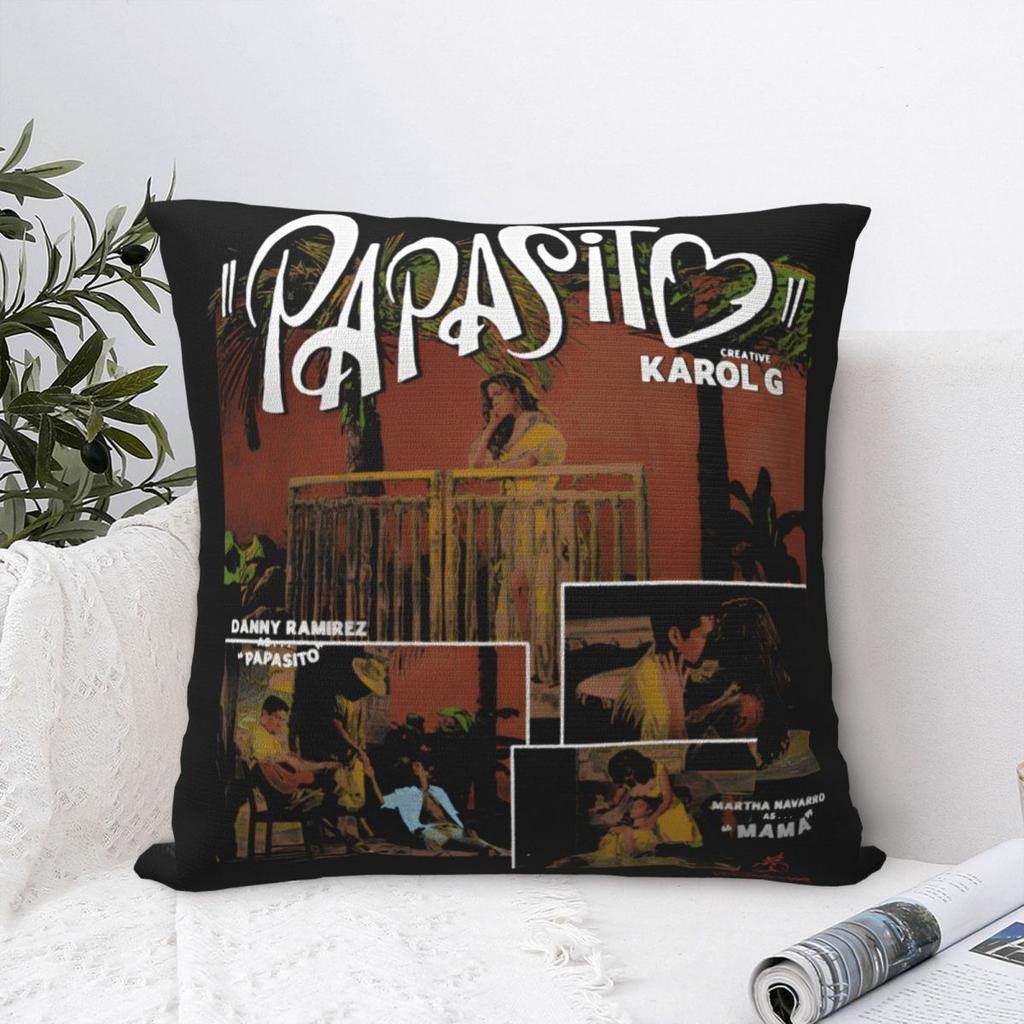 Papasito Tropicoqueta Karol G Federe Quadrata Latina Foreva Copricuscino Divertente Poliestere Copricuscino Decorativo per la Casa