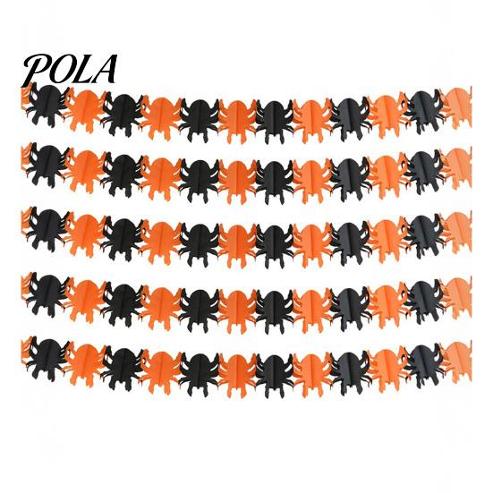 Decorative Holiday Cloth 5 Pcs 10FT Halloween Banner, Spooky Spider Bat Skull Ghost Themed Party Decorations Pumpkin Hanging Bunting Garland