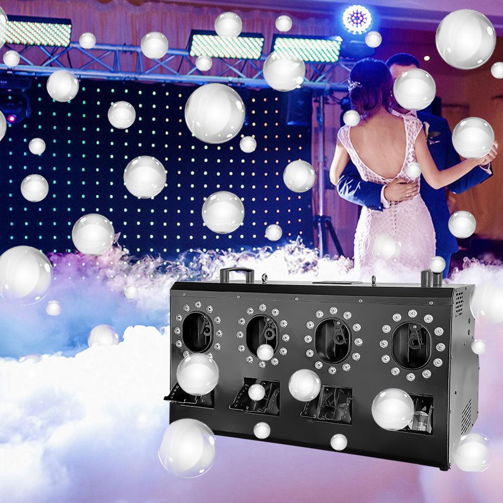 Smoke Bubble Machine Double Holes DMX 512 Remote Control Wedding Stage Bubbles Effect for DJ Disco Bars Parties Show
