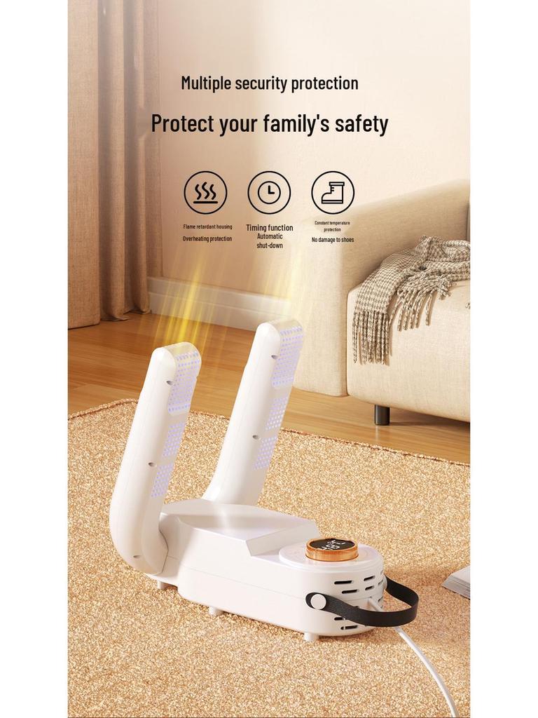 Portable Multifunctional Shoe Dryer: Quick-Drying, Warm Air, Sterilizing & Deodorizing.