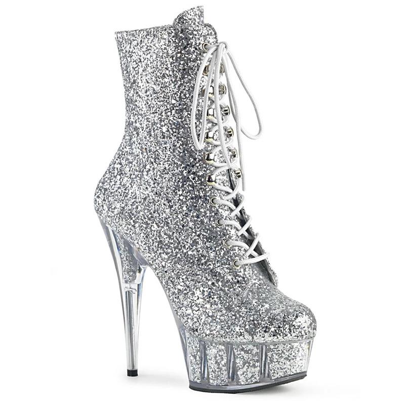 Direct sales of 15cm ultra-high heel boots, sky-high heel boots, new high heel stiletto short boots.