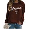 Women's Crew Neck Long Sleeve Loose Fit Sweatshirt Letter Print Casual Oversized Top