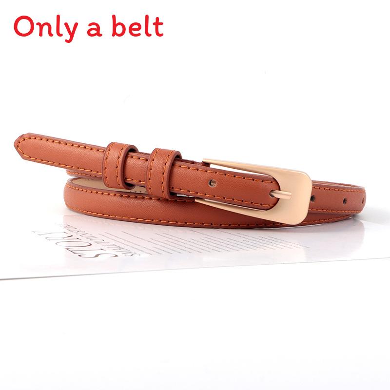 Color Simple Solid Gold Buckle Women Slim Waist Belt Casual Versatile And