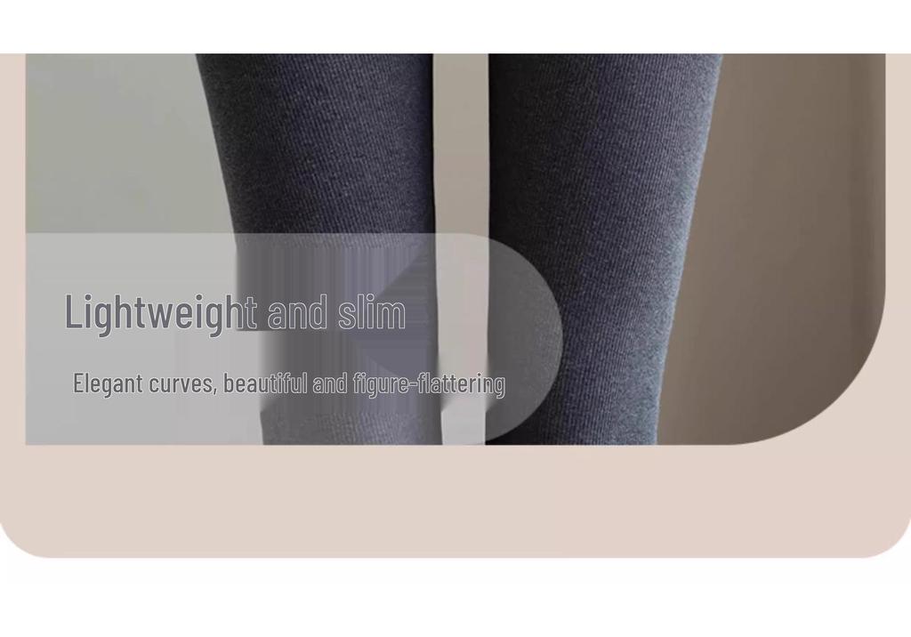 Women's High-Waist Brushed Warm Pants - Autumn Winter Elastic Skinny Fit, Butt-Lifting, Cold Protection Versatile Base Layer.