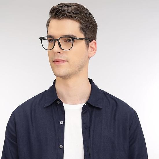 LENSKART BLU | Zero Power Blue Cut Computer Glasses | Anti Glare| UV Protection Specs | Men & Women | Large | LB E13740