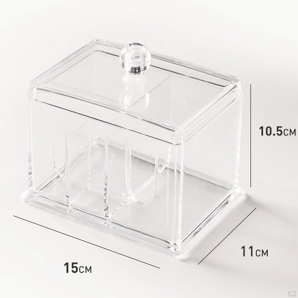 4-Grid Pads Swab Holder Dispenser Box Organizer with Lid, Keep Your