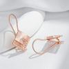Unusual  Rose Gold Color Long Drop Earrings For Women Geometric Hollow Flower Accessories Daily Vintage Jewelry
