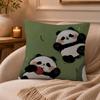 panda Cushion Cover Anti-dustmite Pillowcase Invisible zipper silky short plush Sofa cushion cover