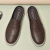 Fashion Fashion Men Casual Leather Muller Shoes Loafers Summer Leather Slippers Handmade Lazy Shoes New Arrival Male Half Drag Moccasins