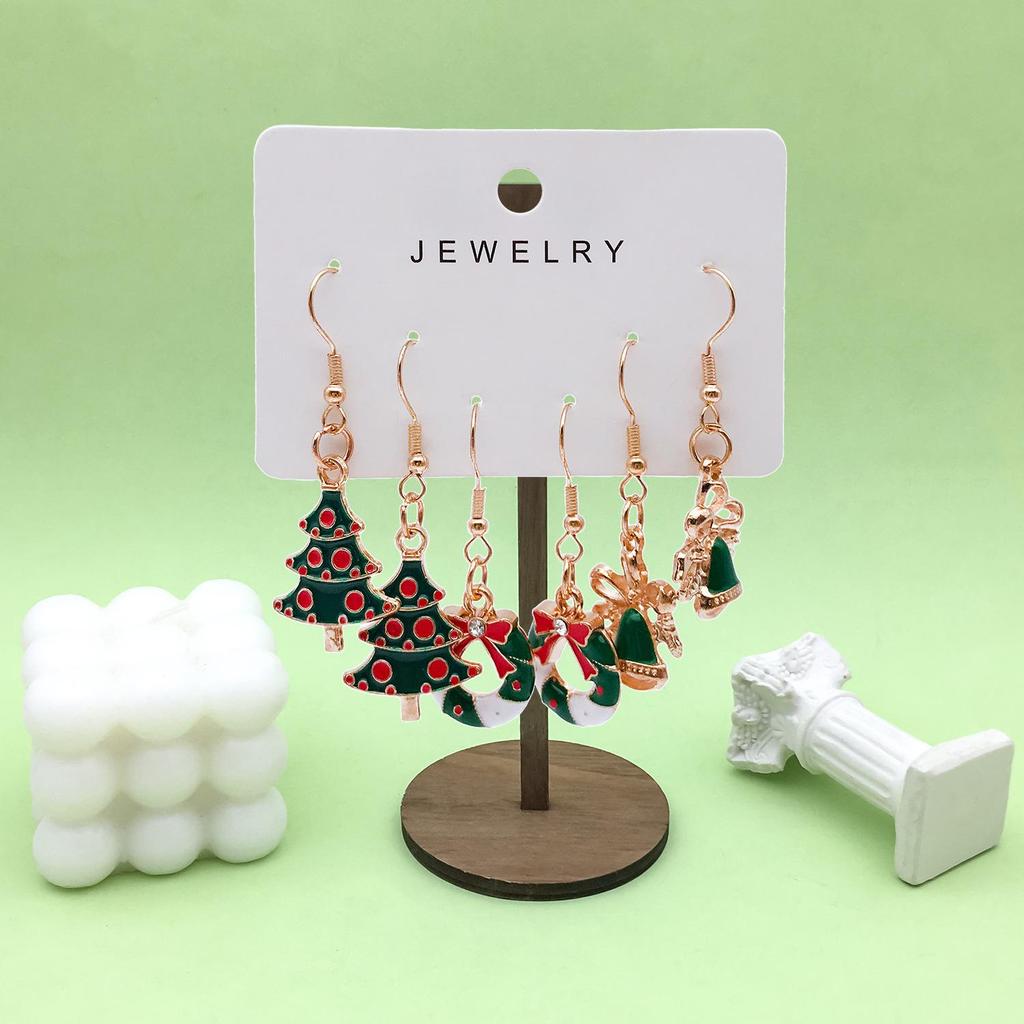 High-End Legierung Weihnachtsbaum Glocke Ohrring Set