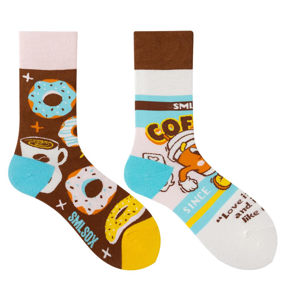 Calzini AB Asimmetrici Trendy Divertenti per Coppia Anatra Mandarina Colorati Calzini a Mezza Gamba SMLSOX