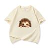 Kids Cotton T Shirt Cute Peeking Hedgehog Print Crew Neck Short Sleeve Tee Casual Breathable Boys Girls Summer Tops