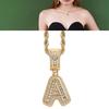 Zirconia English Letter Pendant Necklace Men Women Fashionable Necklace Jewelry Accessory for Party A