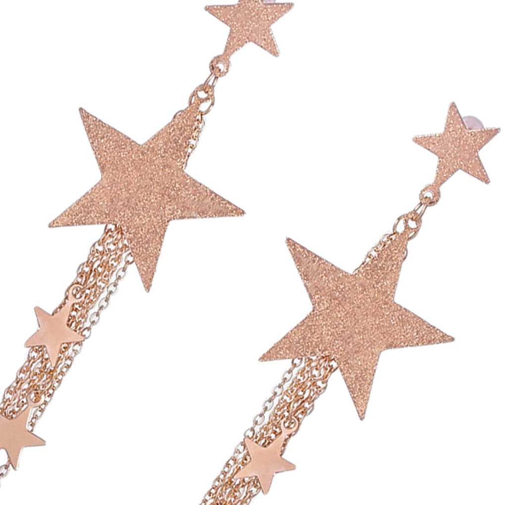 Women Girls Star Dangle Earring Hoop Long Tassel Eardrop Simple Elegant Geometric Ear Stud Jewelry Gift
