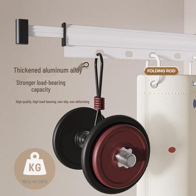 Foldable Retractable Wall-Mounted Clothes Drying Rack for Balcony