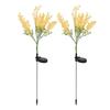J-ouuo 2pcs Rape Flower Solar Light IP44 Waterproof Solar Powered Flower Garden Ground Light for Courtyard Porch Fence Terrace