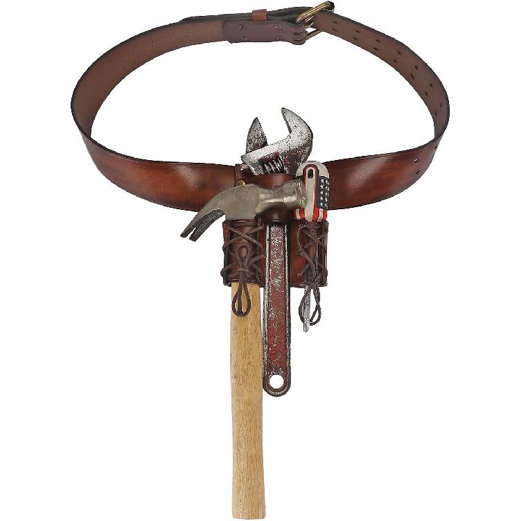 TOURBON Leather Tool Organizer Bull Pin Holster Wrench Hammer Holder