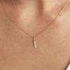 LUNNE 14k Diamant Stick Bar Hänge (14k Guld) #LCP01