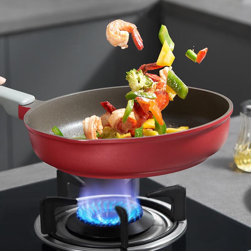 Supor 28CM Titanium Non-Stick Frying Pan with Red Dot Indicator