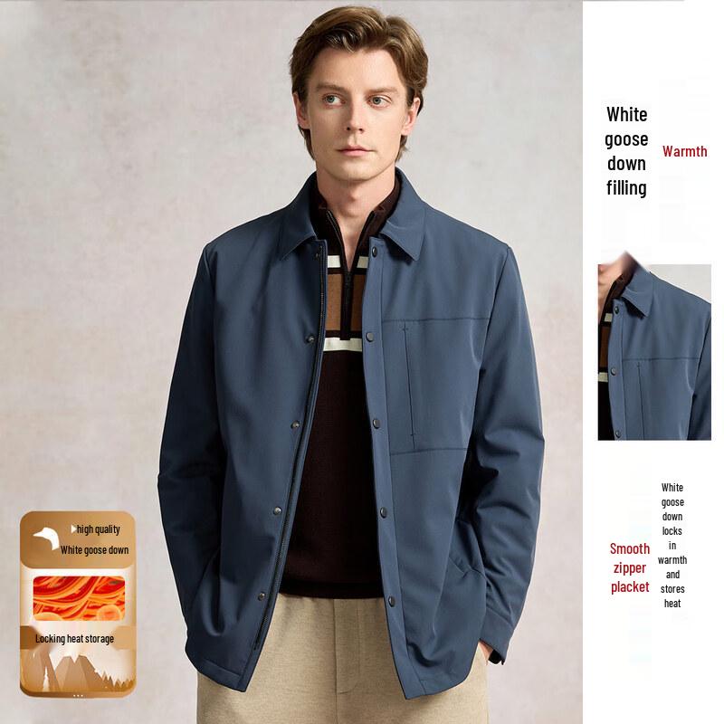 

Luozi Мужское Роскошное Теплое Утепленное Пальто из Нейлона с Лацканами 2XL