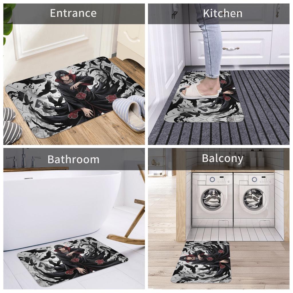 Anime Narutos Itachi Uchiha Doormat Mat Anti-Slip  Kitchen Bath Toilet Rug Carpet 40*60cm