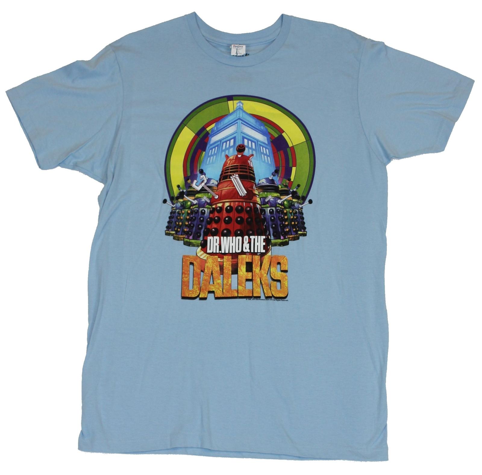 Doctor Who and the Daleks Mens T-shirt Rainbow Colored Dalek Image S