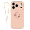 For iPhone 17 Pro Silicone Case with Strap Ring Kickstand Phone Cover