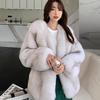 Fox fur coat women's medium and long winter new thickened light wool coat