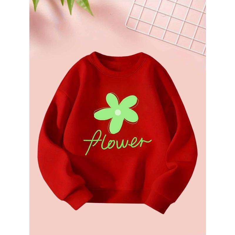 2025 9 29 Flower Girls Autumn and Winter Fashion Sweatshirt Creative Christmas Elements Casual Long Sleeve Sweatshirt Round Neck
