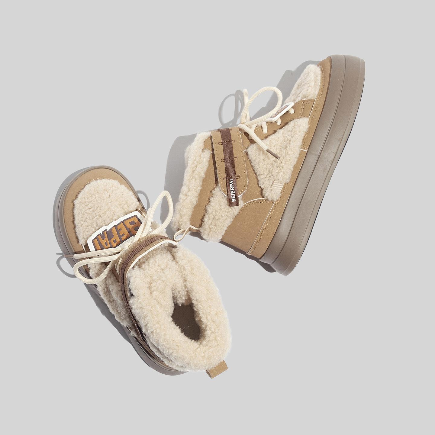 Belle winter new straps plush snow boots thick-soled plush thermal cotton boots 35