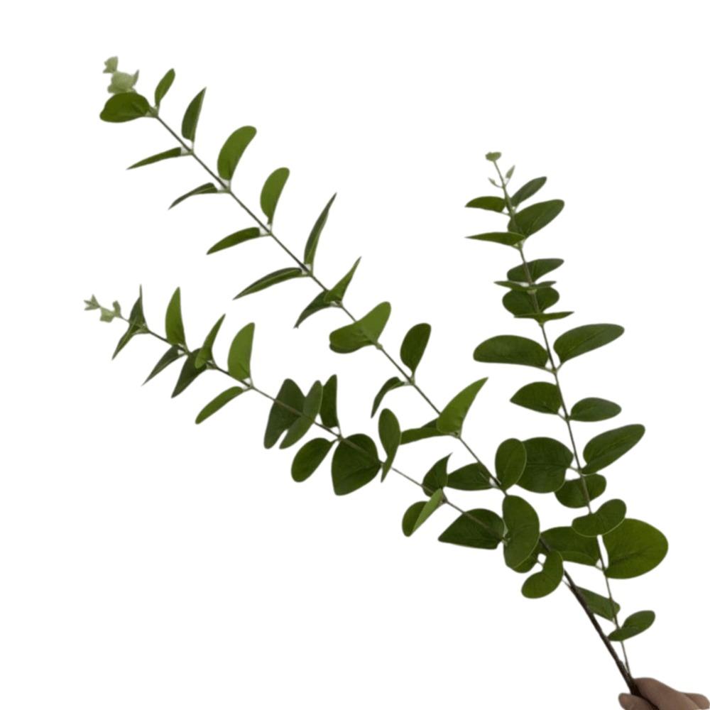 Plastic Artificial Eucalyptus Leaf Pulp Leaf Imitation Plant 3 Fork Eucalyptus 3D Printing Green Plant Decor Wedding Decoration