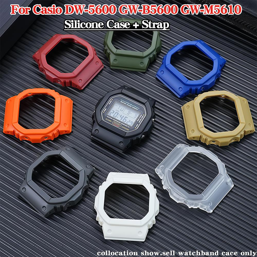 For Casio G-SHOCK DW-5600 GW-B5600 GW-M5610 mod kit Resin Watch Strap case DW5600 Silicone Rubber Watchband bezel wristband men