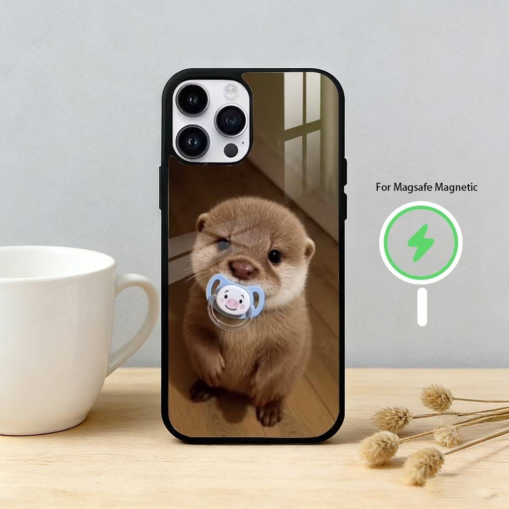 Cute Baby Sea Otter Phone Case For iPhone 17,16,15,14,13,12,Plus,Pro,Max For Magnetic Wireless Charge
