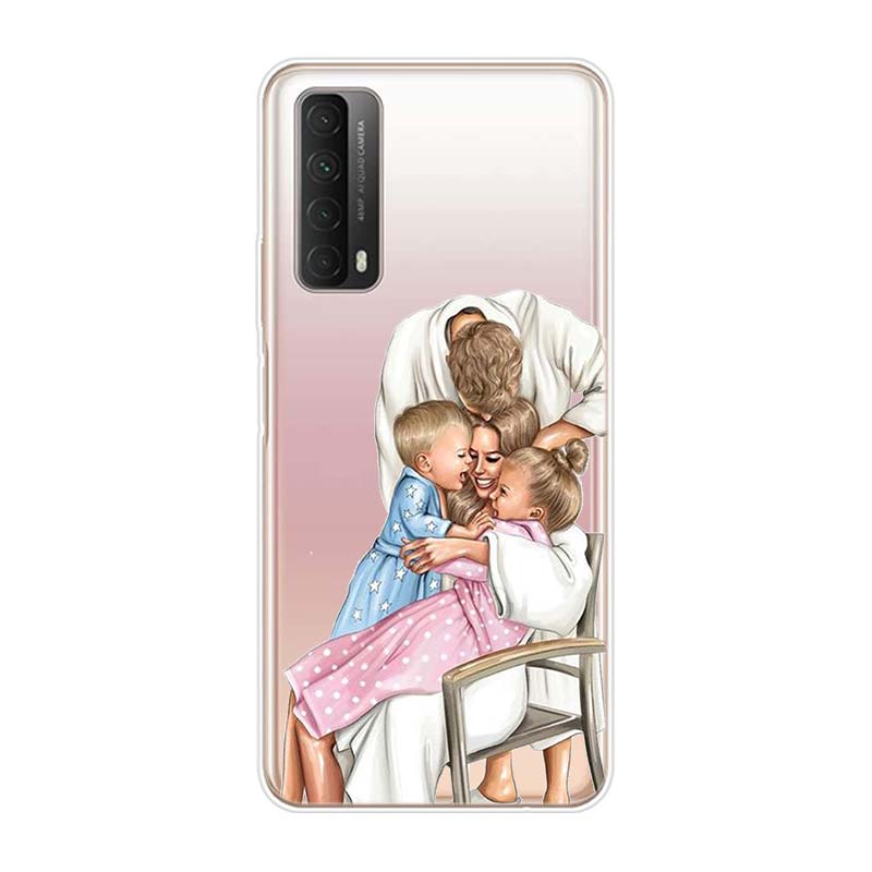Family Mom Baby Dad For Huawei Y9S Y6S Y8S Y9A Y7A Y8P Y7P Y5P Y6P Y7 Y6 Y5 Pro Prime 2020 2019 Soft Phone Case
