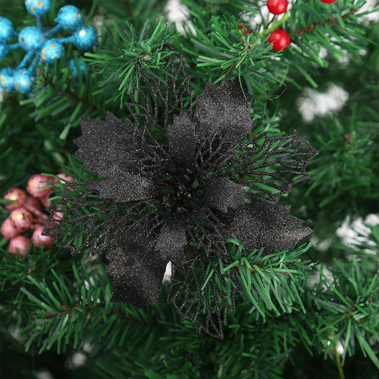 

Половинчатые рождественские цветы, праздничные полые цветы, елочные гирлянды, украшения, подвесные украшения One Size чёрный