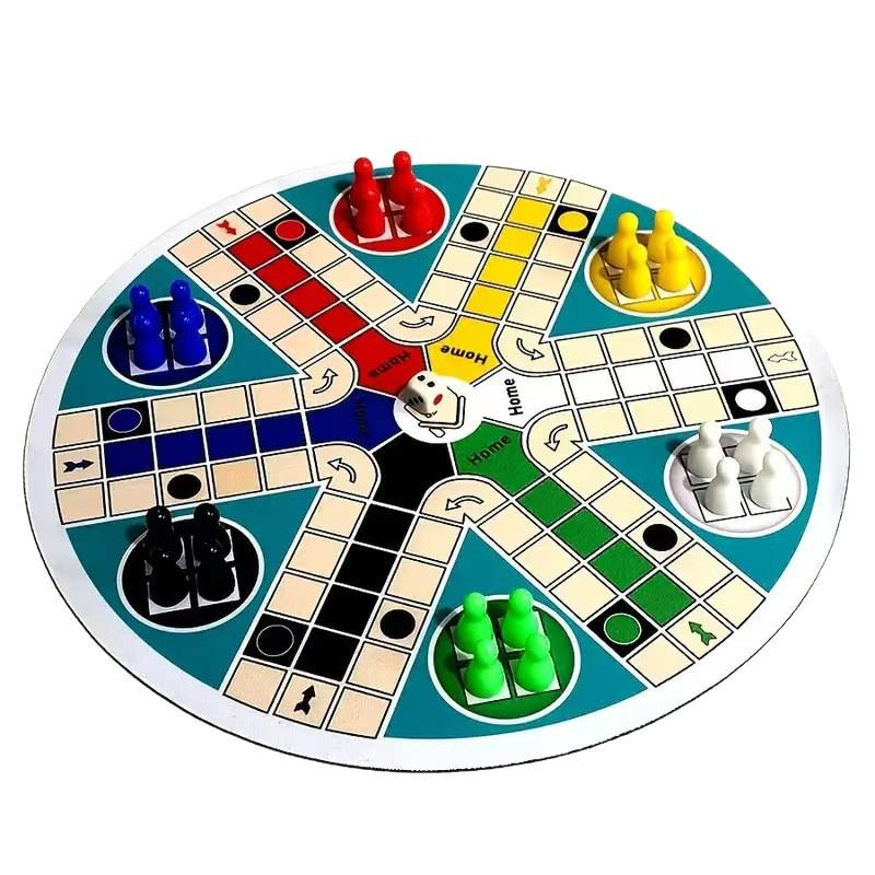 DOWMOO Round 6-Player Ludo Board for Family Games and Fun Gatherings