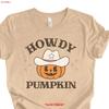 Fall T Shirt Howdy Pumpkin Cute Cowboy In Costume Design On Premium Unisex 3 Color Choices 3x 4x Vintage Versatile