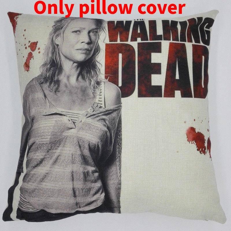 Premium Grey Linen Walking Dead Sofa Pillow Case For Fans Of Zombie Series 45x45cm