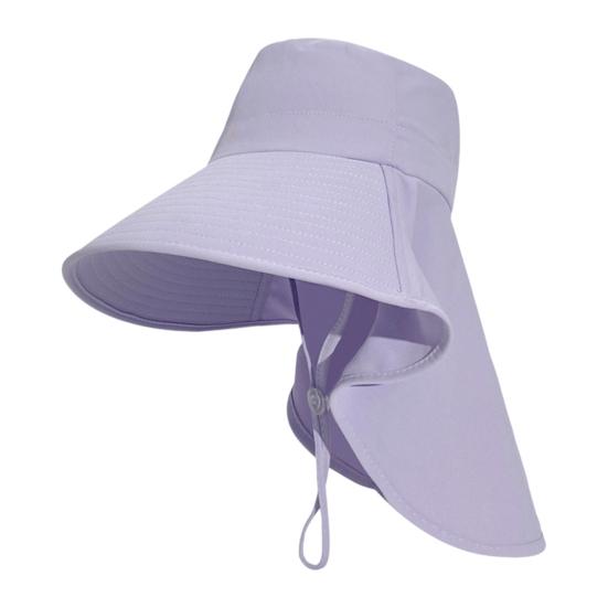 Summer Sun Protection Bucket Hat, Foldable Breathable Mesh Fisherman Hat, Ventilation Large Brim Hat with Detachable Neck Shawl for Outdoor Summer