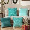 Blue Green Ocean Print Pattern Pillow Case Silky Elegant Comfort Sofa Bed  Invisible Zipper Beach Pillowcase